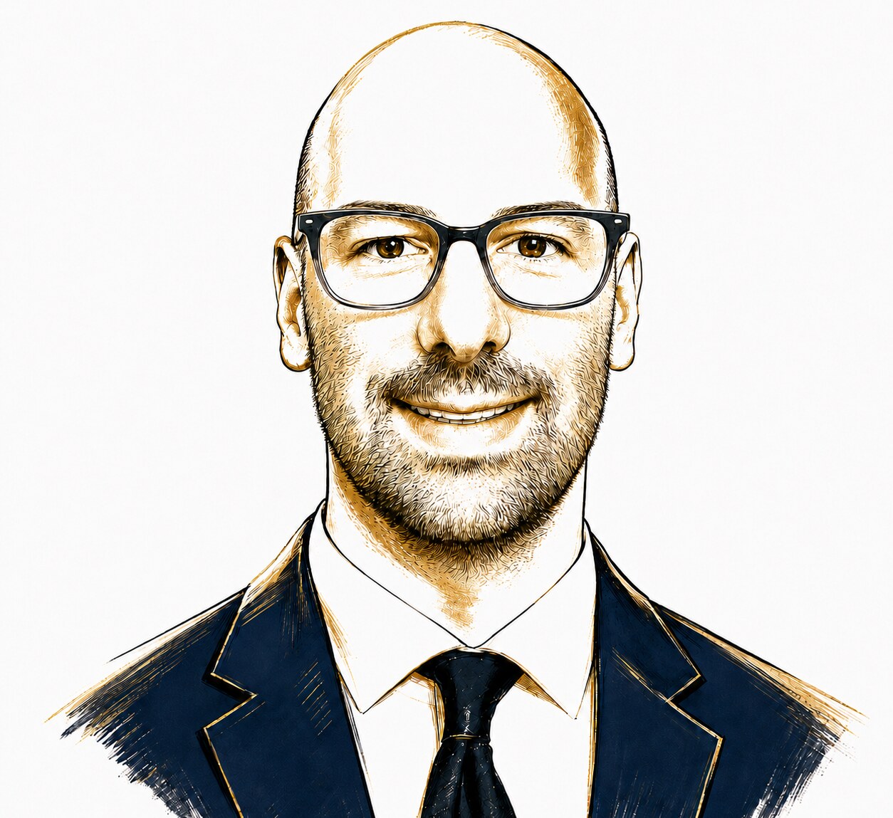 Illustrated portrait of Andrea Bazzoli
